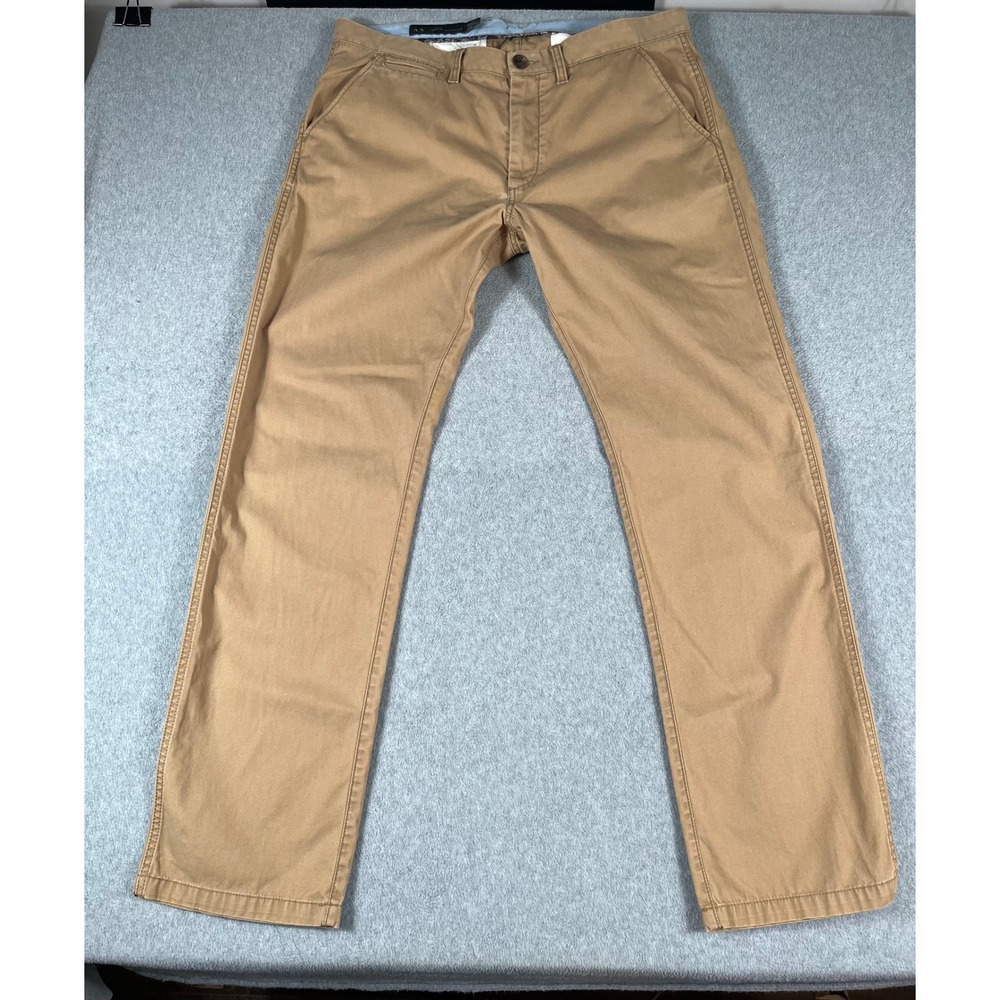 Armani Exchange Mens Relaxed Straight Chino Pants Tan Khaki 36Lx33 Cotton A|X